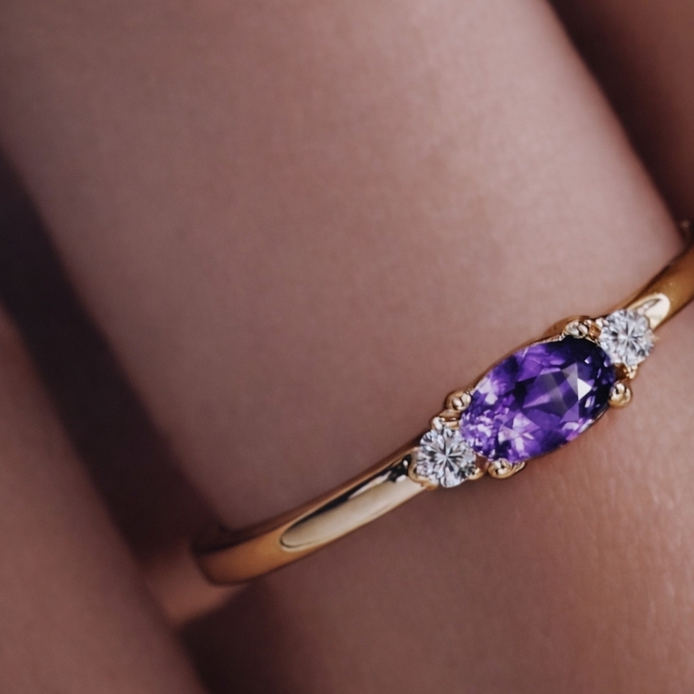 18k GoldPlated Birthstone Stacking Rings - RED GARNET SIZE 7 - Picture 2 of 3